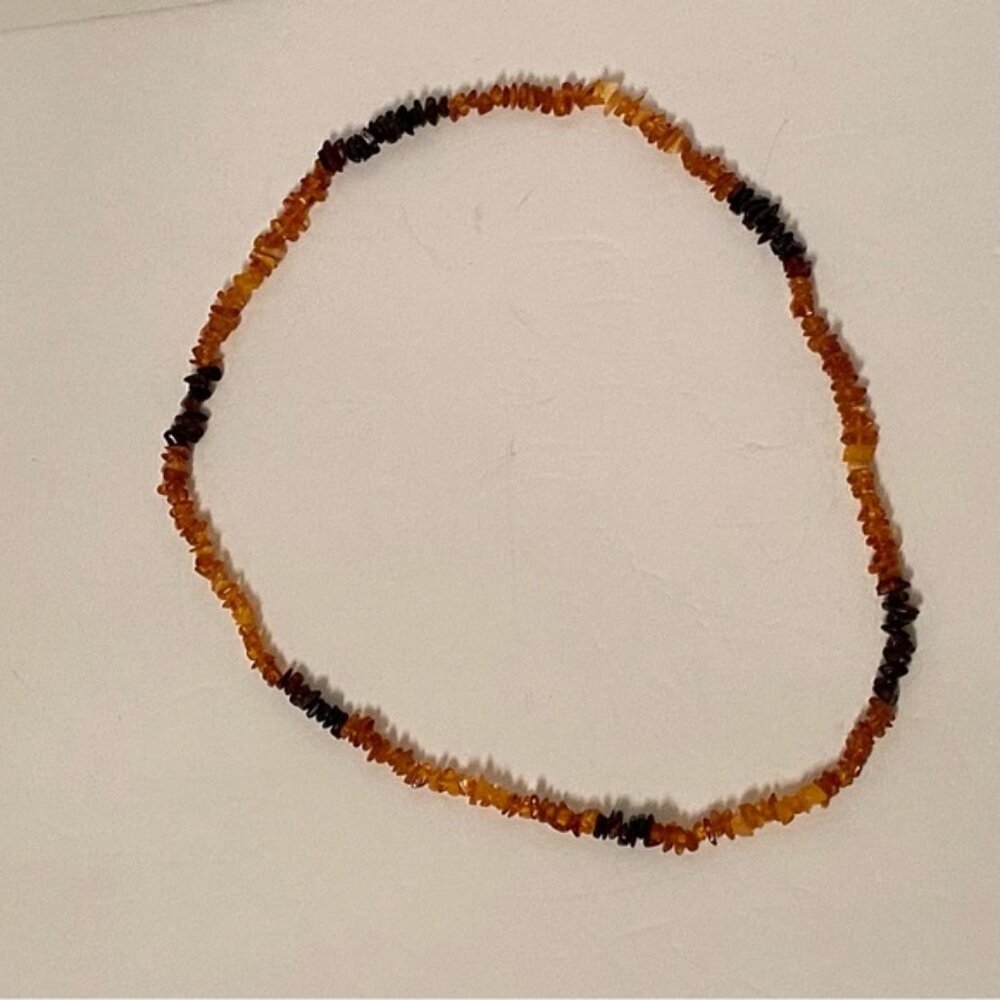 NECKLACE AMBER CHIPS HONEY GOLD AND CHERRY RED RUSTIC NATURAL BALTIC 24” - Picture 9 of 9